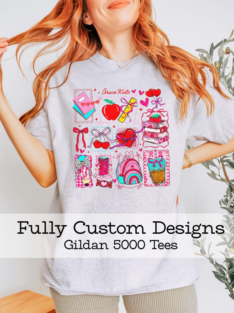 Custom Logo Tshirts Personalized Bulk Order School Teacher Teams Shirts Gildan Cotton Brand Logo Customized Tees with Custom Names bild 13