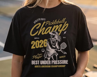 Women's & Men's Pickleball Graphic T-Shirt - Pickleball Champ