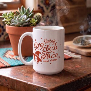 Resting Witch Face Mug, Funny Halloween Coffee Mug, Practical Magic Witchy Mom Gift