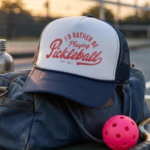 Gorra de pickleball - Gorra de camionero con estampado deportivo divertido para aficionados al pickleball imagen 6