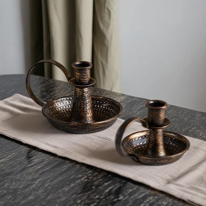 アンティーク雑貨 Antique Enamel Chamberstick Antique Enamel Chamberstick Vintage Green Enamel Candle