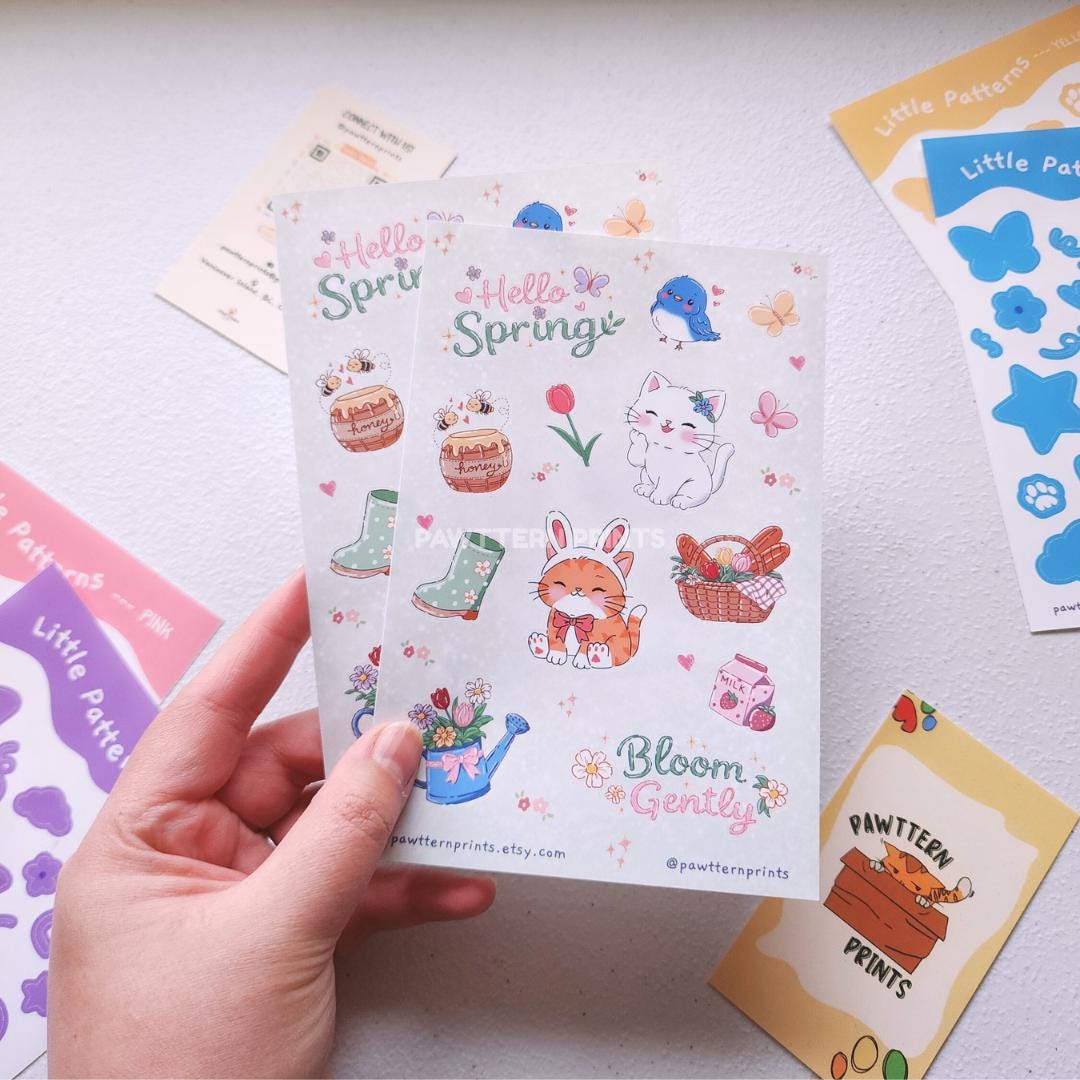 Spring Sticker Sheet | Floral Planner Scrapbook Deco | Kawaii ...