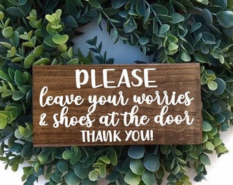 No Shoes Wood Sign: Entryway Wreath Sign, New Home Gift