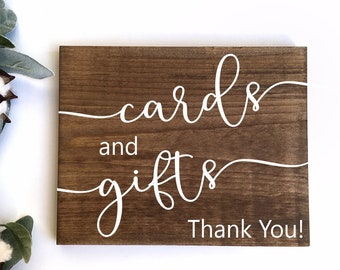 Cards & Gifts Sign, Rustic Wood Sign, Thank You Sign, Gift Table Sign, Wedding Signage, Woodland Wedding Sign, Reception Sign, ROT004