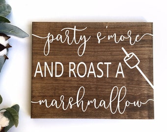 Smore Wedding Sign, Party Smore, Smores Station Sign, Roast A Marshmallow Sign, Rustic Wood Sign, Smore Wood Sign, Smores Bar Sign, ROT004