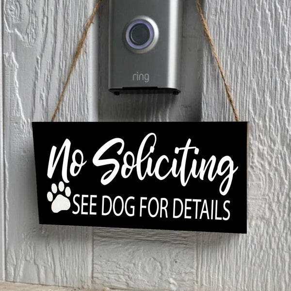 No Soliciting Sign, Funny No Soliciting Sign, No Soliciting Dog Sign, Wreath Sign, No Soliciting See Dog For Details, Dog Lover Gift, Dogs