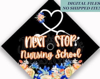 Nurse Grad Cap Topper: Stethoscope Design (JPG, PDF Digital Download)
