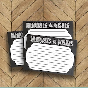 Tarjetas de recuerdos y deseos, pizarra imprimible, PDF, JPG, graduación de bricolaje imprimible, jubilación imprimible, baby shower imprimible, fiesta de graduación