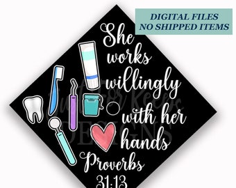 Dental Grad Cap Topper, DIY Printable Graduation Hat (Digital Download)