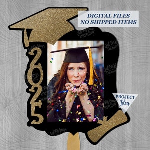 Graduation Fan SVG, Graduation Centerpiece SVG, DIY Graduation Photo Centerpiece, 2025 svg, Cutting Files For Graduation, Graduation Decor