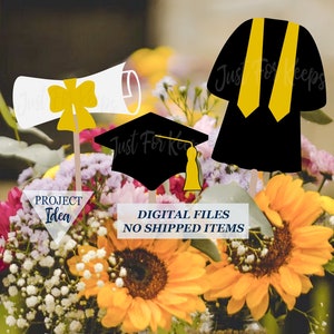 Graduation Centerpieces 2025 SVG, DIY Grad Party Dekor, Cricut SVG, Cupcake Topper svg, Cake Topper, Schneidedatei Cricut, Diplom, Grad Cap