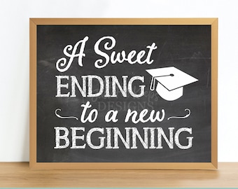 Graduation Party Sign: Chalkboard Dessert Table Decor (PDF)