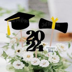 Abschlussfeier Herzstücke 2024 SVG, DIY grad Party Dekor, 2024 SVG, Schneidedateien für den Abschluss, Schneidedateien Cricut, Diplom, Grad Cap