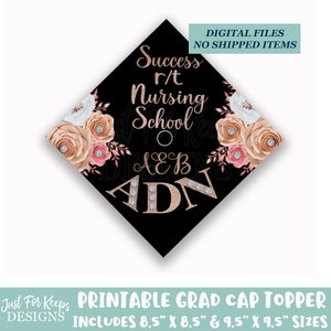 Nursing School Grad Cap Topper: Floral Design (Digital Download)