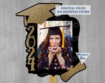Graduation Fan SVG, Graduation Centerpiece SVG, DIY Graduation Photo Centerpiece, 2024 svg, Cutting Files For Graduation, Graduation Decor