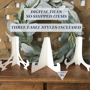 Chevalet SVG, modèle de support de chevalet, affichage de chevalet de bricolage, fichiers de coupe de chevalet pour le Cricut, 3 styles de chevalet numérique, affichage de chevalet de stock de cartes