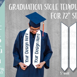 Graduation Stole Template, Stole Template, DIY Graduation Stole, Cutting Files For Graduation, Sublimation Template, SVG, PNG, dxf, jpg, eps