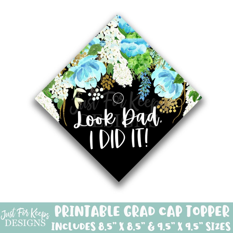 Printable Grad Cap Topper DIY Graduation Cap Topper Look Etsy