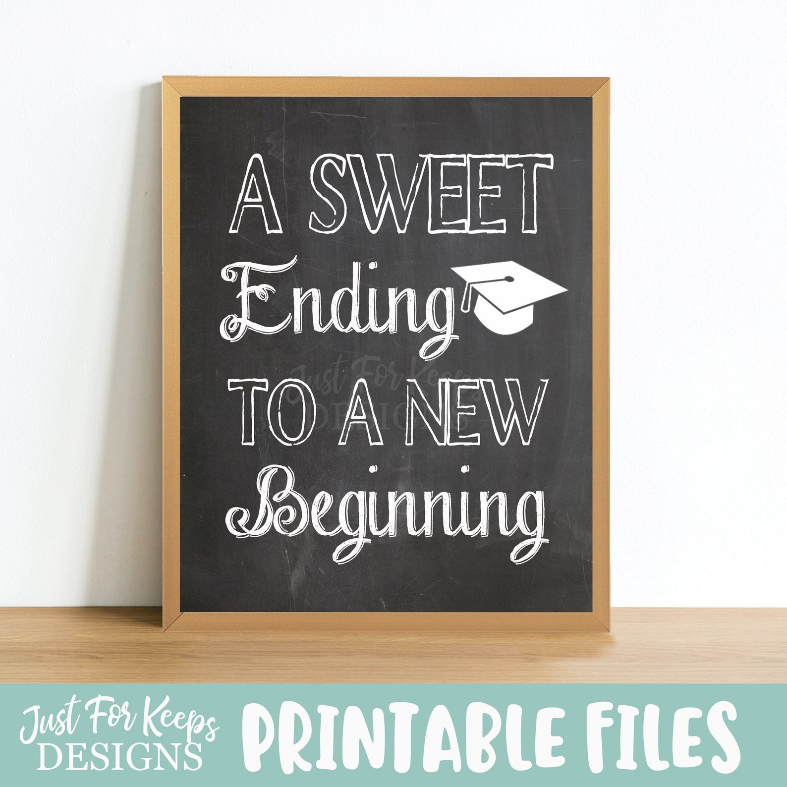 A Sweet Ending to A New Beginning Chalkboard Printable | Etsy
