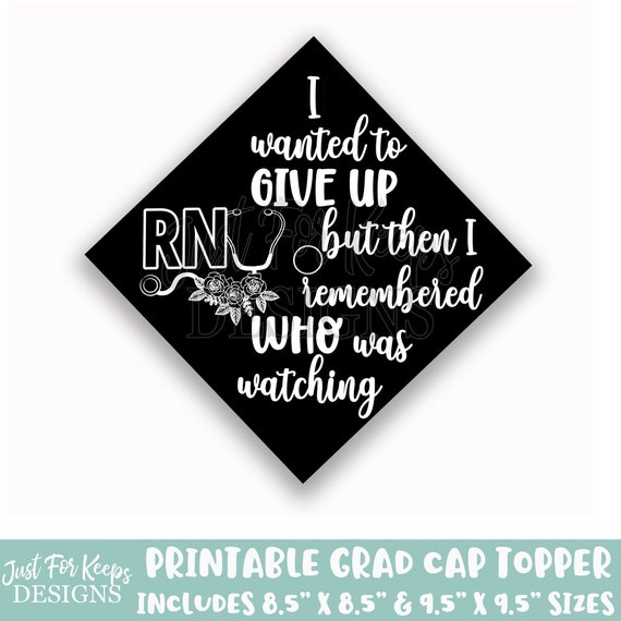 Printable Grad Cap Topper RN Nurse DIY Graduation Cap - Etsy
