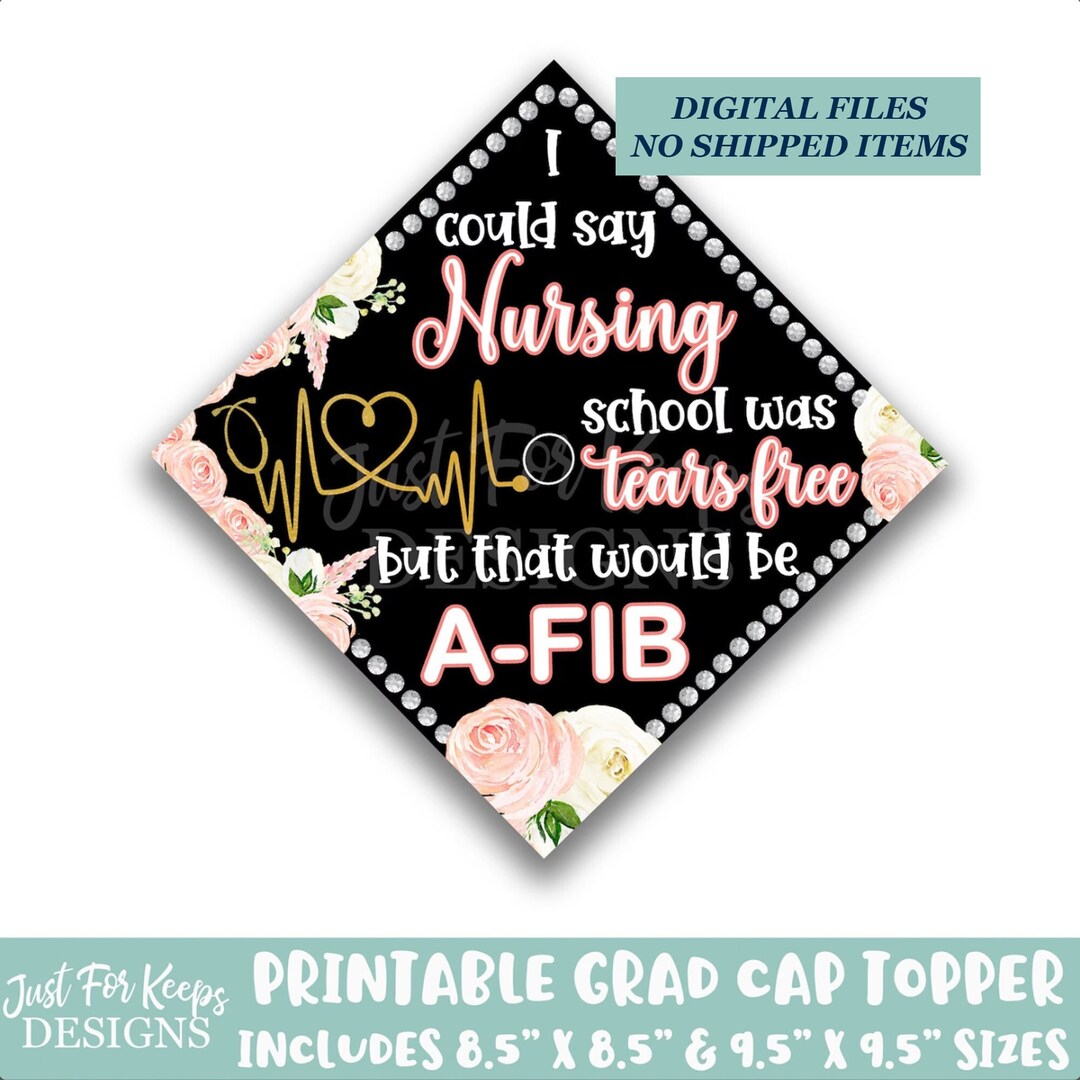 Printable Grad Cap Topper, DIY Graduation Cap Topper, Registered Nurse ...