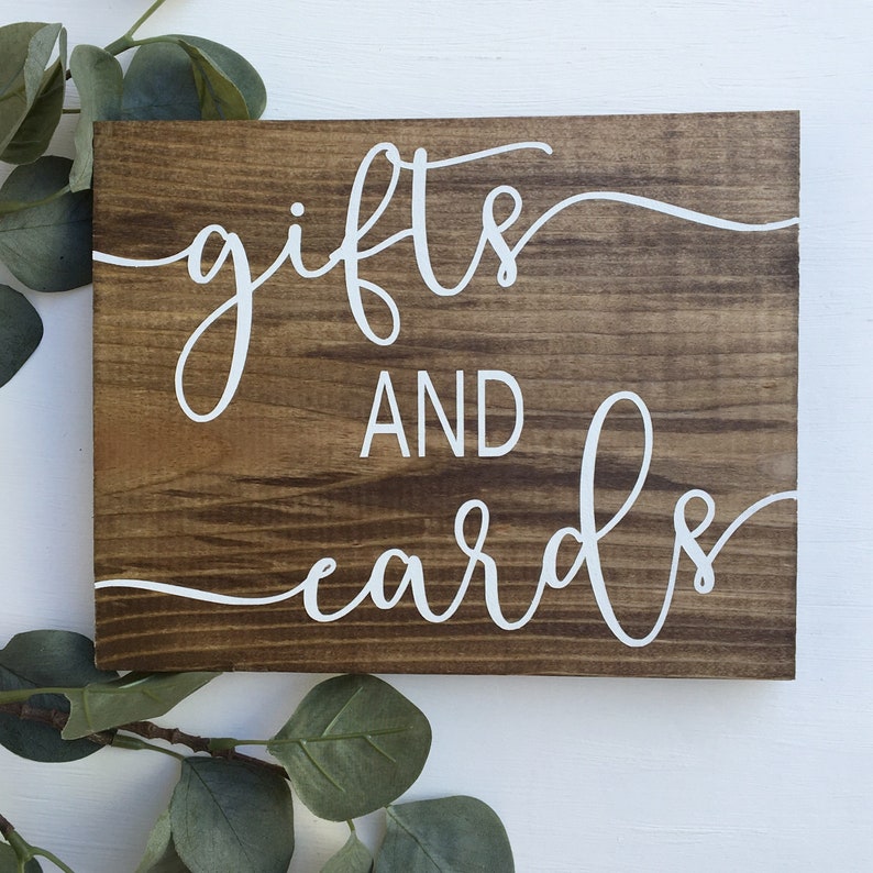 Gifts &amp; Cards Sign Rustic Wood Sign Rustic Wedding Sign Etsy