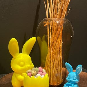 STL file, Bunny, Rabbit, Easter, 3D printing, 3D file, Easter Bunny, Candy, Holliday, Bowl, Top, Cute, Ornament, Easter bowl, Easter gifts.