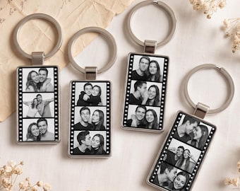 Llavero con foto personalizada, regalos personalizados para él, llavero de acero inoxidable, regalos para novio, regalo para relaciones a distancia