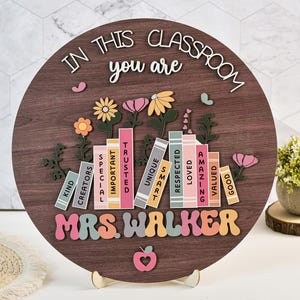 Custom Teacher Door Hanger,Back To School Gifts,Personalized Teacher Door Sign,Teacher Gifts,Classroom Decor,Teacher Name Sign,Welcome Sign