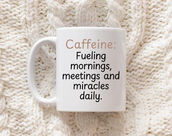 Taza de 325 ml para mañanas con cafeína, divertida taza de café, regalo para ella