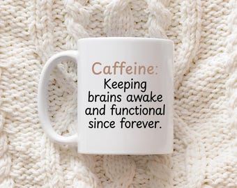 Caffeine Addict Mug: Funny Coffee Lover Gift, Handmade 11oz