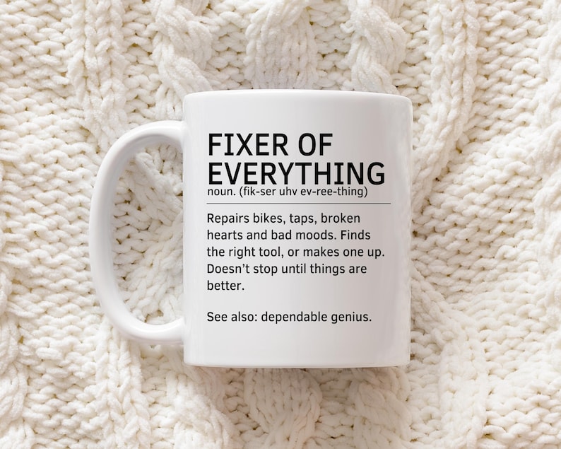 Fixer of Everything Mug – DIY Dad Gift, Handmade 11oz Ceramic image 1