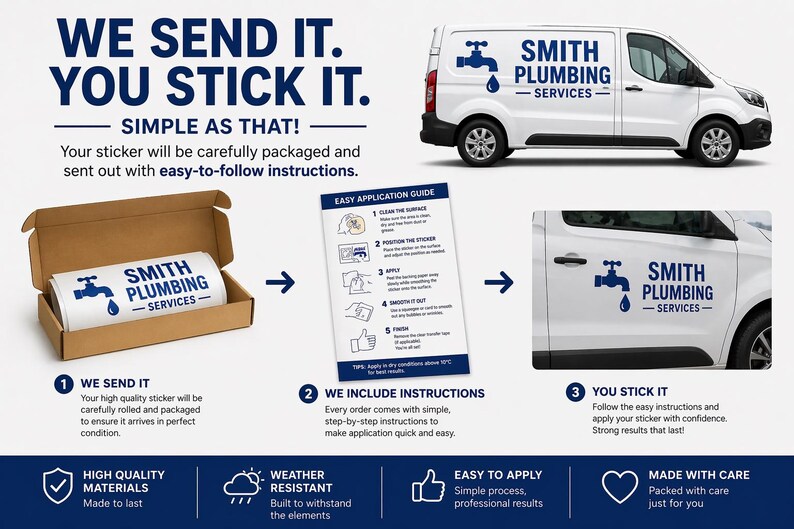 Custom Van Signage Sticker Personalised Car Decal Business Vehicle ...