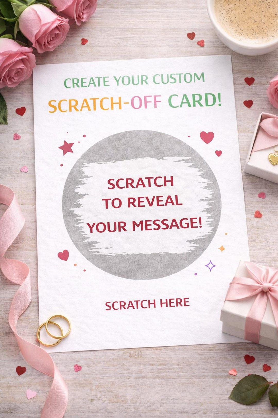 Personalised Scratch off Card – Custom Message Reveal Gift - Etsy