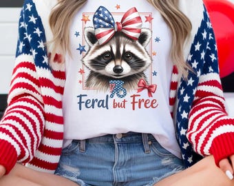 Feral Raccoon 4th Of July PNG: Patriotic American Flag (Digital Download)