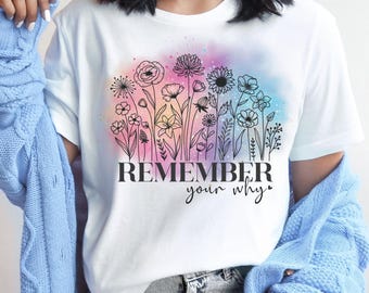 Remember Your Wert PNG - Blumen Aquarell, psychische Gesundheit (Digitaler Download)