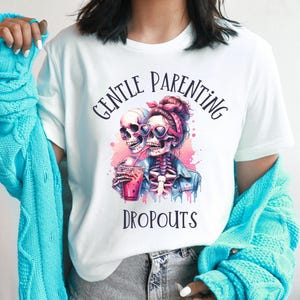 Gentle parenting dropout SVG, Gentle parenting png, Funny parenting png, Floral skull png, Funny motherhood png, Snarky png, Trendy Skeleton
