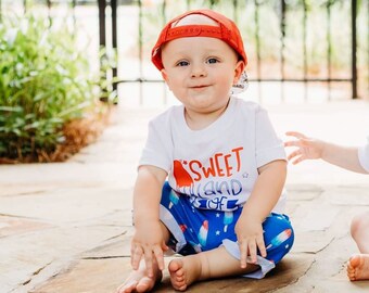 Jungen 4. Juli Outfit. Eis am Stiel Shirt.  Kleinkind 4. Juli Baby Jungen Outfit. Vaterländisches Jungen Outfit. Eis am Stiel. Gefrorene Leckerei. Kurze Hose