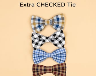 Extra CHECKED baby tie. Cuddle Sleep Dream snap on tie, not a standalone bow tie or necktie. Newborn, baby, infant, toddler boys.