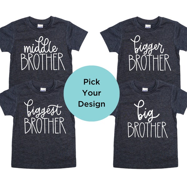 Chemise Big Brother / Heathered NAVY, SCRIPT, BLANC / annonce big brother, milieu, plus grand, plus grand