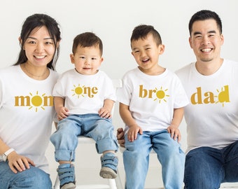 Sunshine First Birthday Matching Family Shirts, Mom of the Birthday Boy,  First Trip Around The Sun Birthday Shirt, Boho Sun Birthday,