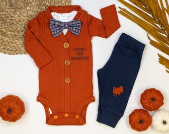First Thanksgiving Outfit for Baby Baby Cardigan Bodysuit