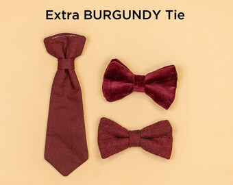 Extra BURGUNDY baby tie. Cuddle Sleep Dream snap on tie, not a standalone bowtie or necktie. Newborn, baby, infant, toddler boys. Bow Tie