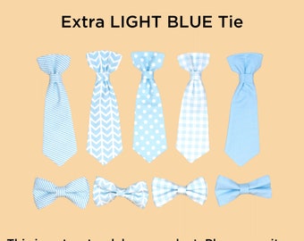 Extra LIGHT BLUE baby tie. Cuddle Sleep Dream snap on tie, not a standalone bowtie or necktie. Newborn, baby, infant, toddler boys. Bow Tie