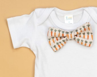 ORGANIC CARROTS Bow tie Bodysuit. Baby Ties. Baby Bowties. Baby Boy Dress Clothes. EASTER Outfit. Picture Outfit. Ring Bearer. Newborn