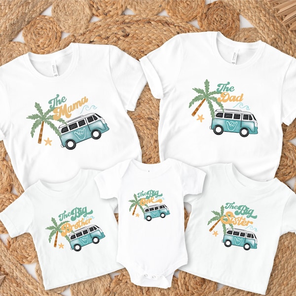 The Big One First Birthday Matching Family Shirts, Mom of the Birthday Boy,  Surfing Birthday Shirt, Beach Van, Dad, Brother, Sister, Wave