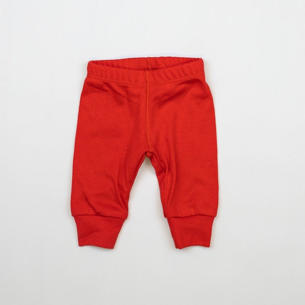 Red Baby Pants. Baby Boy Pants. Knit Leggings. Red Christmas Valentines Baby Clothes.  Baby Girl red pants.