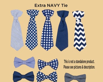 Extra NAVY baby tie. Cuddle Sleep Dream snap on tie, not a standalone bowtie or necktie. For newborn, baby, infant, toddler boys. Bow Tie