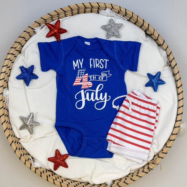 1st 4th of July Outfit Boy. My First Fourth of July. Newborn Boy. Patriotic Outfit. Red White and Blue. 4th of july boy