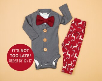 burgundy baby boy outfit
